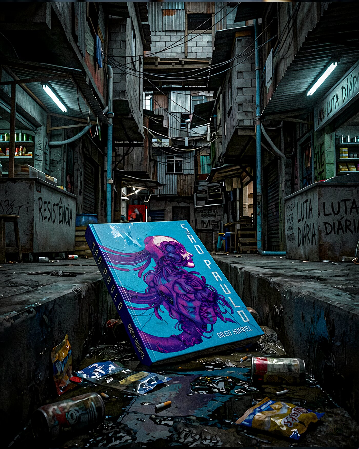 Livro São Paulo em beco com grafites Resistência e Luta Diária
